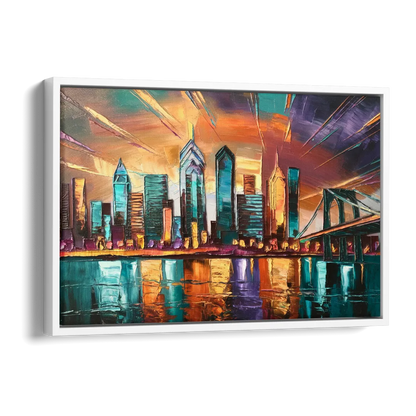 Philadelphia Mural Art Side - White Canvas Wall Art