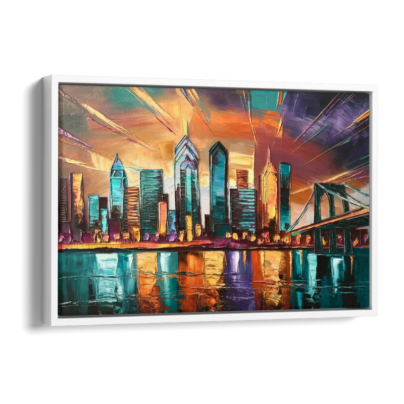 Philadelphia Mural Art Side - White Canvas Wall Art