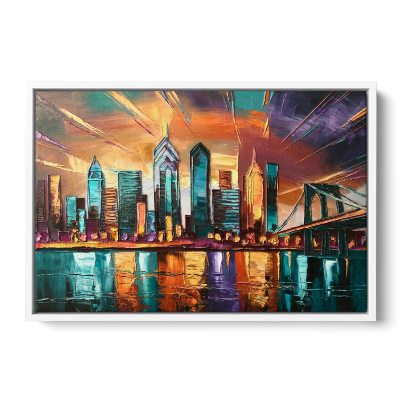 Philadelphia Mural Art Front - White Canvas Wall Art