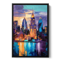 Philadelphia Old City - Black Framed Canvas Wall Art - Front