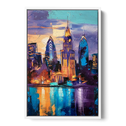 Philadelphia Old City Front - White Canvas Wall Art
