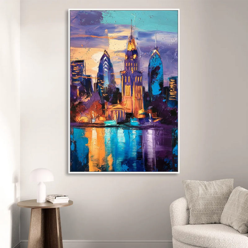 Philadelphia Old City Sitting Room - White Canvas Wall Art