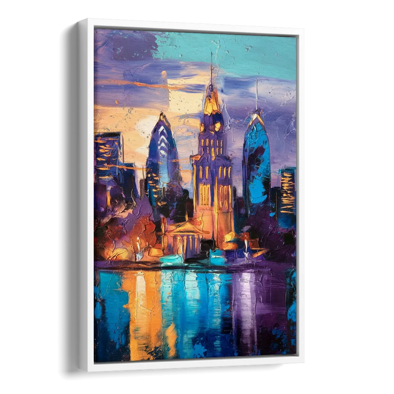 Philadelphia Old City Side - White Canvas Wall Art
