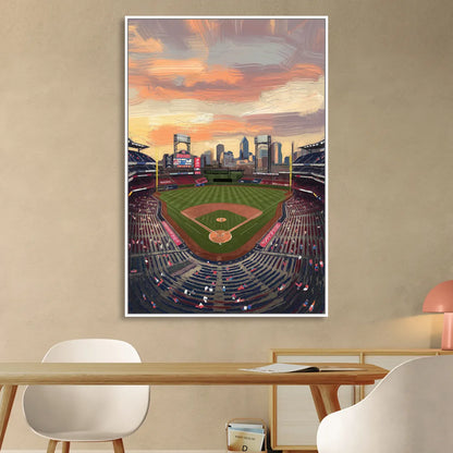 Philadelphia Phillies Ballpark Sitting Room - White Canvas Wall Art