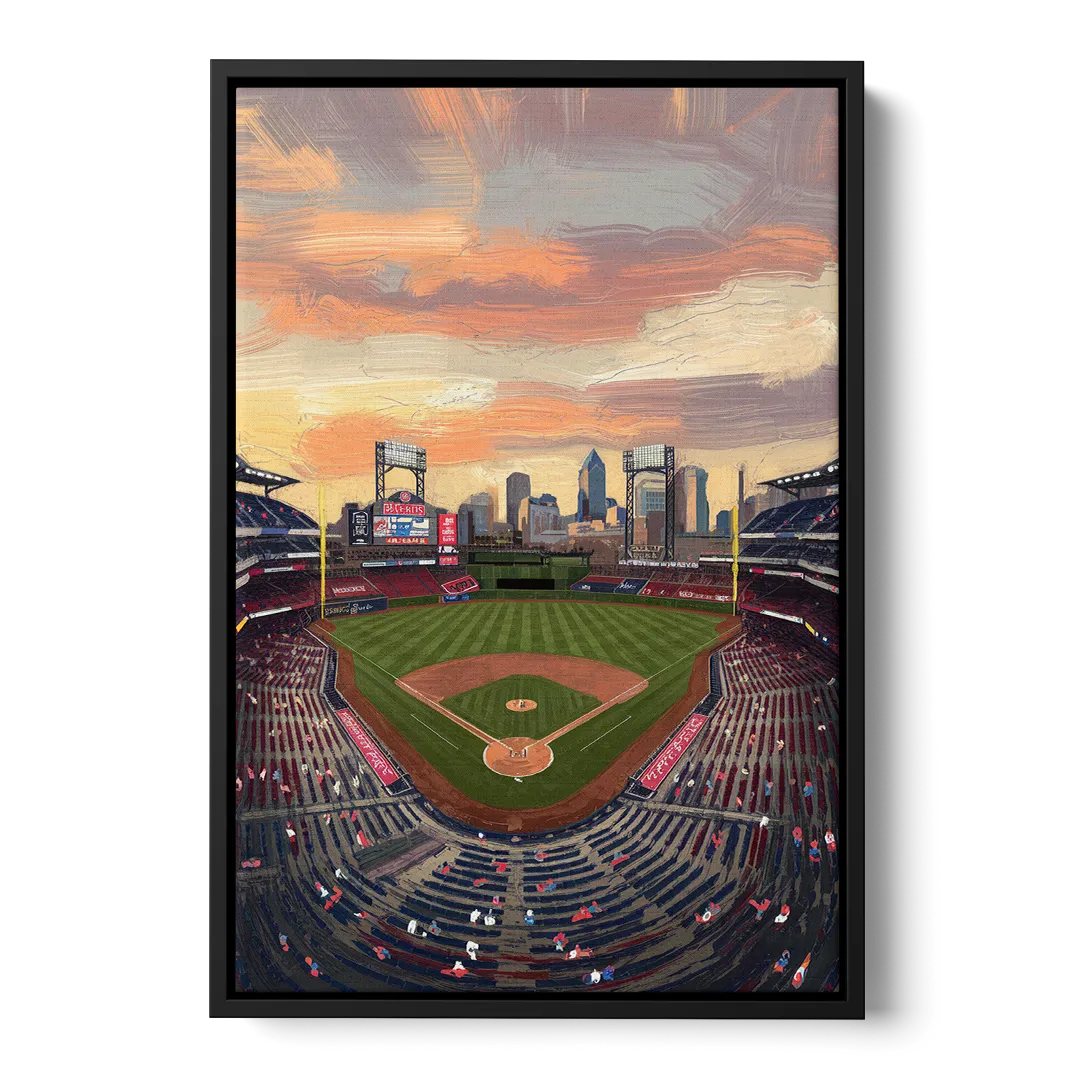 Philadelphia Phillies Ballpark Front - Black Canvas Wall Art