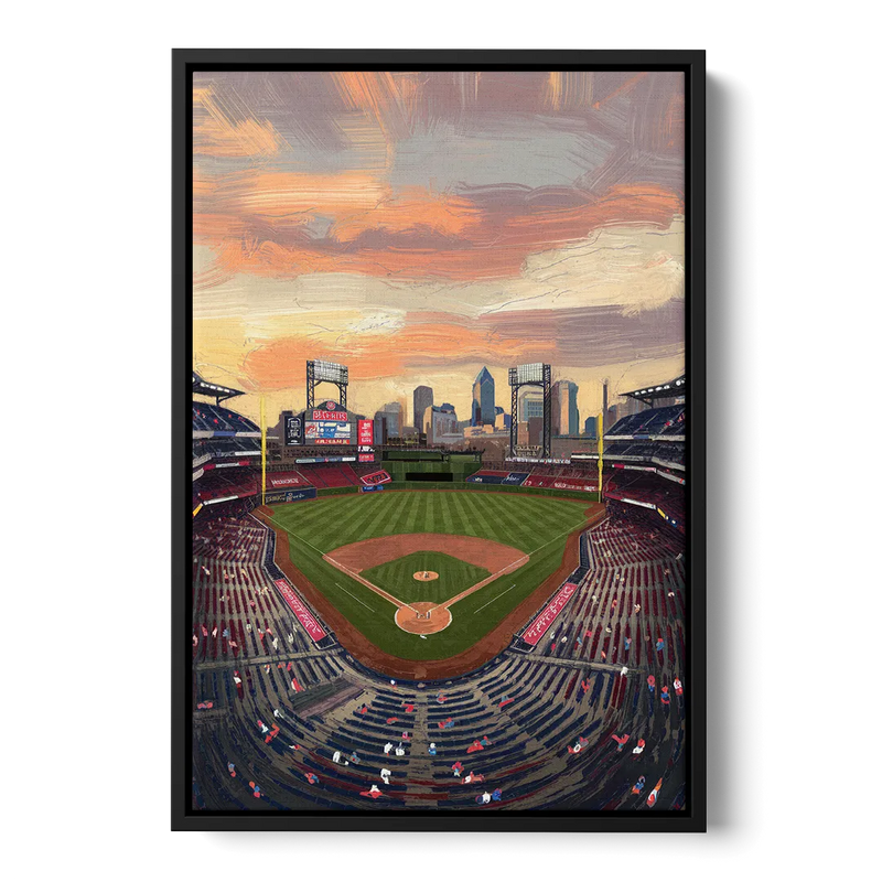 Philadelphia Phillies Ballpark Front - Black Canvas Wall Art
