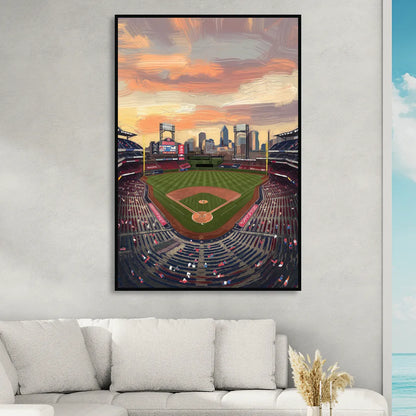 Philadelphia Phillies Ballpark Sitting Room - Black Canvas Wall Art