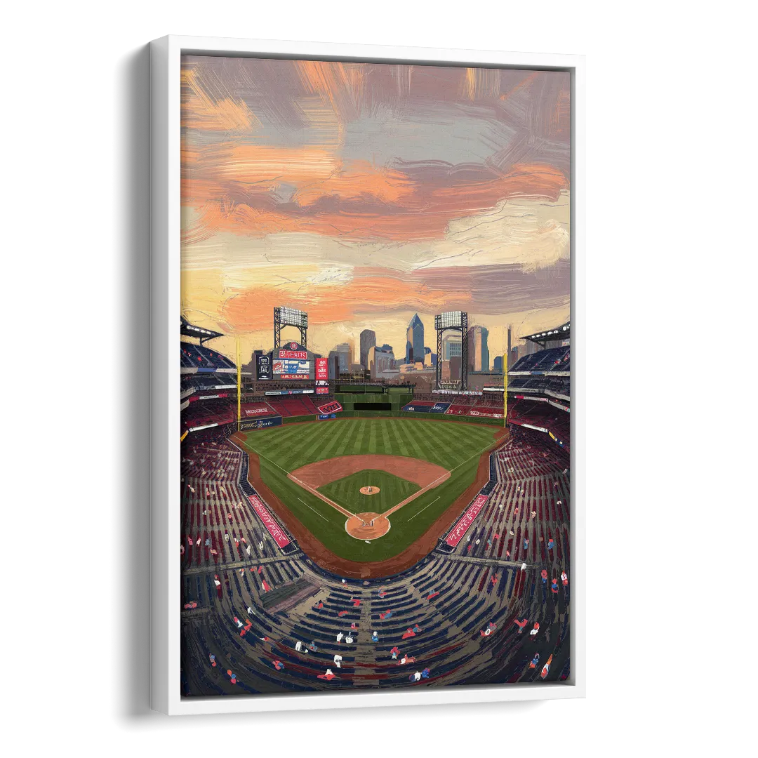 Philadelphia Phillies Ballpark Side - White Canvas Wall Art