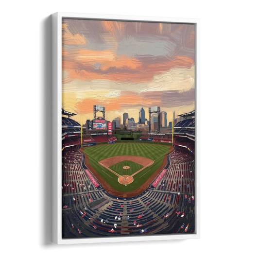 Philadelphia Phillies Ballpark Side - White Canvas Wall Art