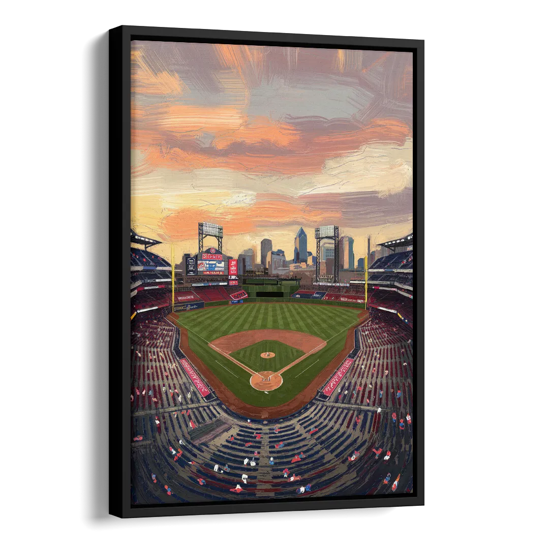 Philadelphia Phillies Ballpark Side - Black Canvas Wall Art