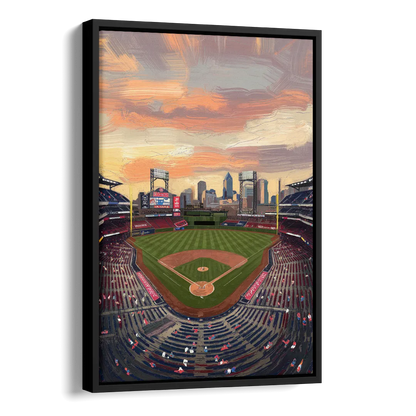 Philadelphia Phillies Ballpark Side - Black Canvas Wall Art
