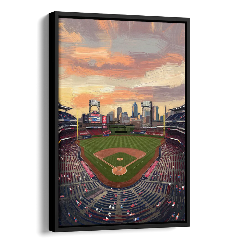 Philadelphia Phillies Ballpark Side - Black Canvas Wall Art