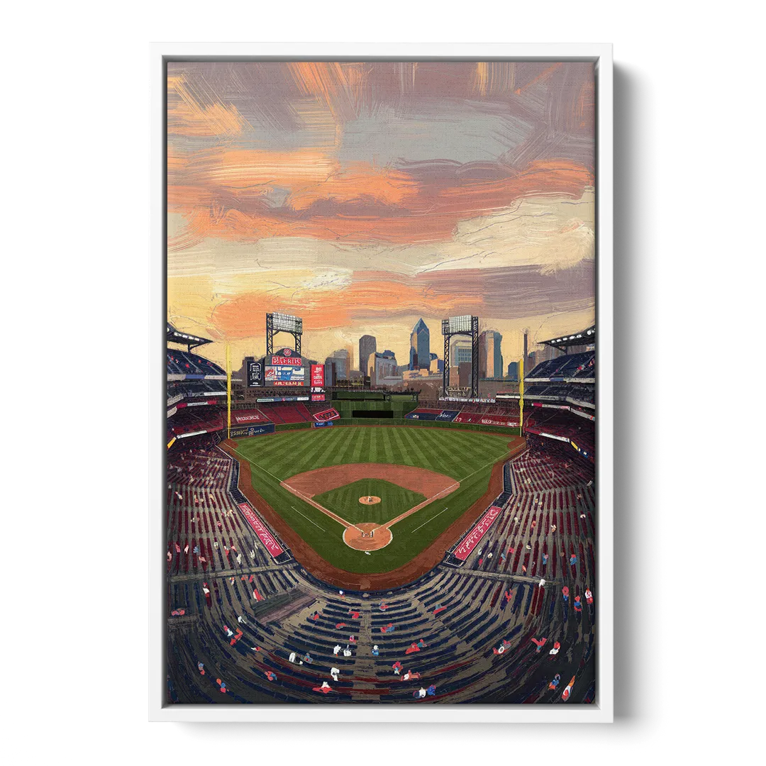 Philadelphia Phillies Ballpark Front - White Canvas Wall Art