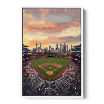 Philadelphia Phillies Ballpark Front - White Canvas Wall Art