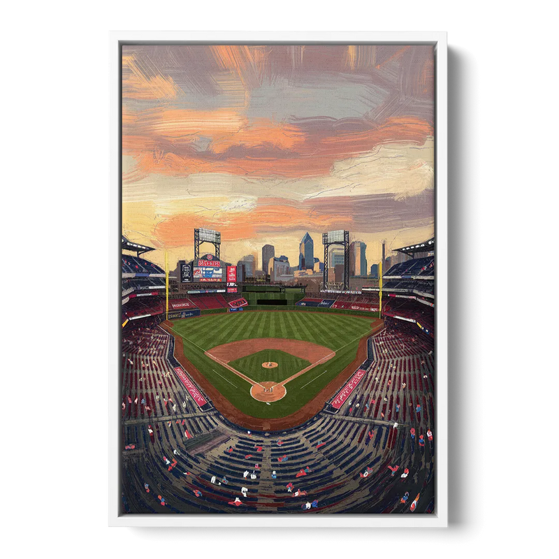 Philadelphia Phillies Ballpark Front - White Canvas Wall Art