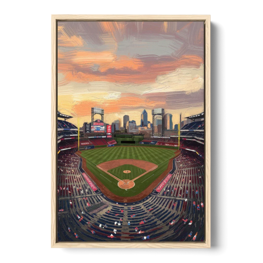 Philadelphia Phillies Ballpark - Oak Framed Canvas Wall Art - Front
