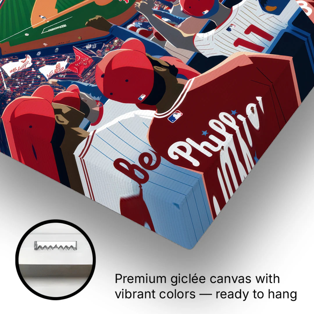 Philadelphia Phillies Celebration - Canvas Wall Art - Gallery Wrap Corner