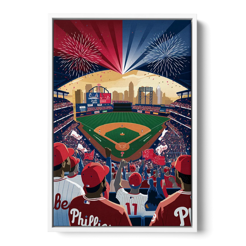 Philadelphia Phillies Celebration Front - White Canvas Wall Art