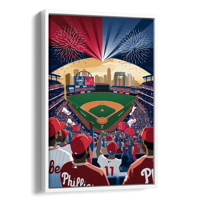 Philadelphia Phillies Celebration Side - White Canvas Wall Art
