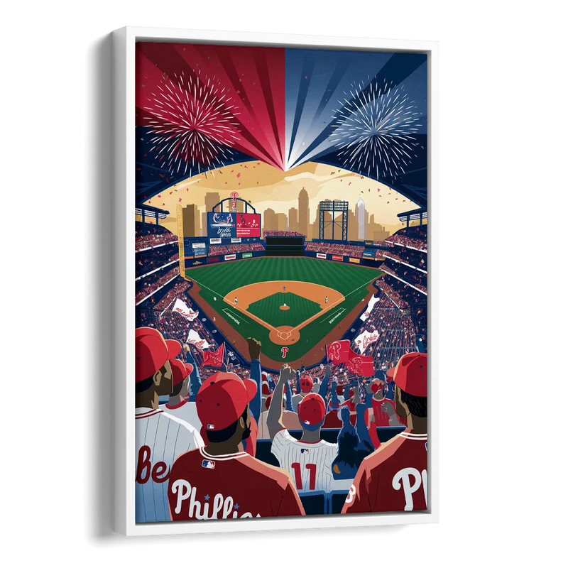 Philadelphia Phillies Celebration Side - White Canvas Wall Art