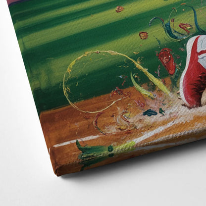 Philadelphia Phillies Impressionistic Baseball Action Art Canvas Close Up