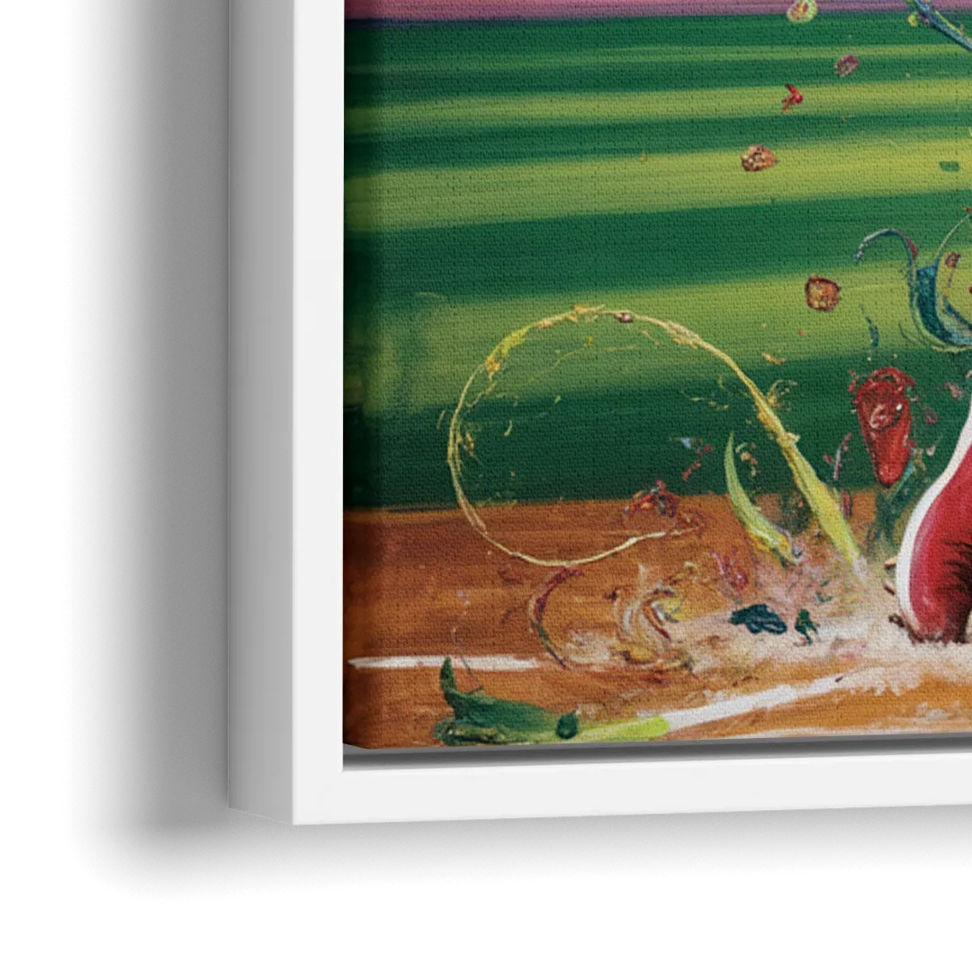 Philadelphia Phillies Impressionistic Baseball Action Art - Close-Up White Frame Canvas