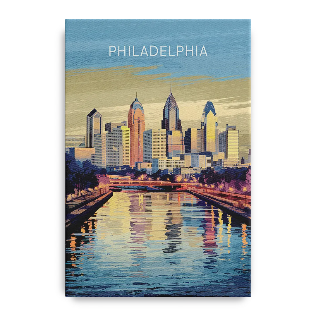 Philadelphia Schuylkill River Front - Canvas Wall Art