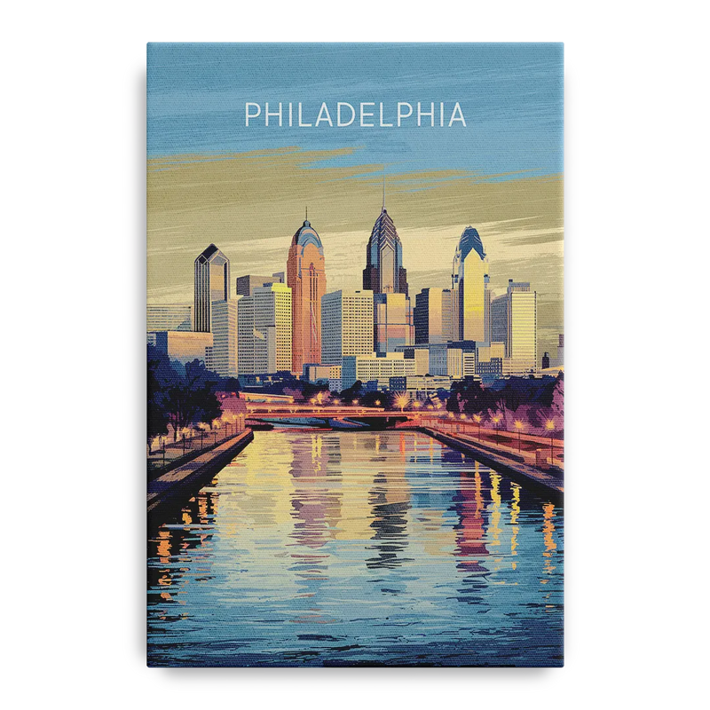 Philadelphia Schuylkill River Front - Canvas Wall Art