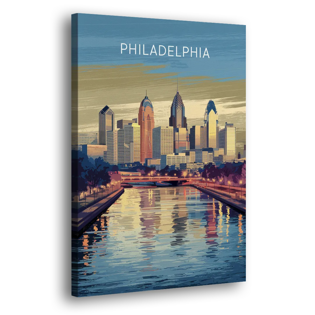 Philadelphia Schuylkill River Side - Canvas Wall Art