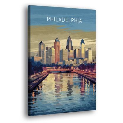 Philadelphia Schuylkill River Side - Canvas Wall Art
