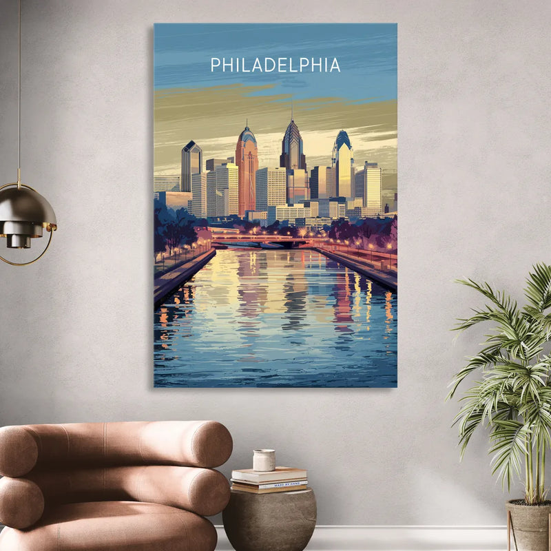 Philadelphia Schuylkill River Sitting Room - Canvas Wall Art