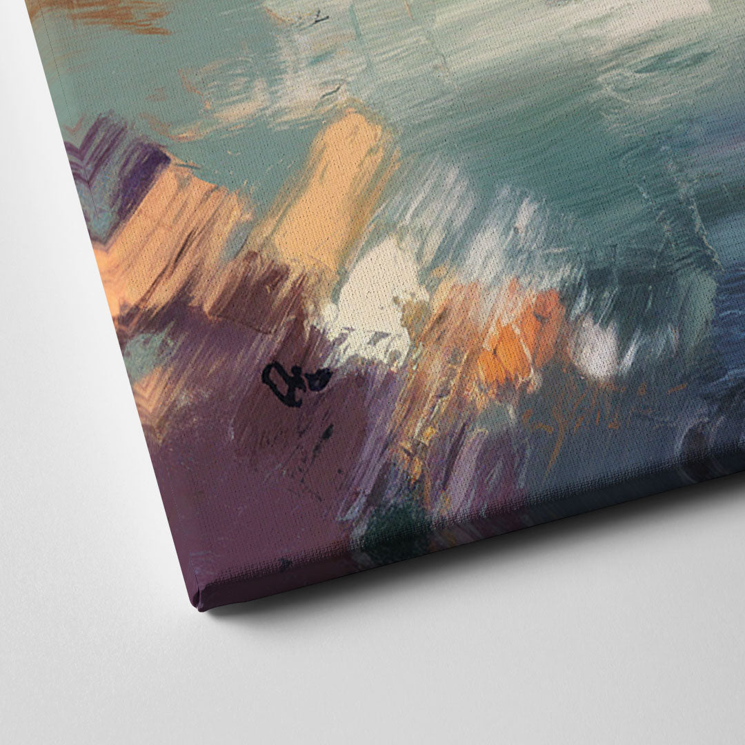 Philadelphia Skyline Reflections Canvas Close Up