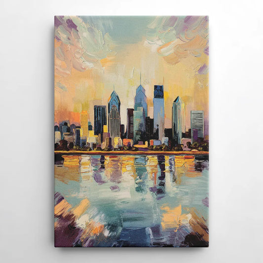 Philadelphia Skyline Reflections - Canvas Wall Art
