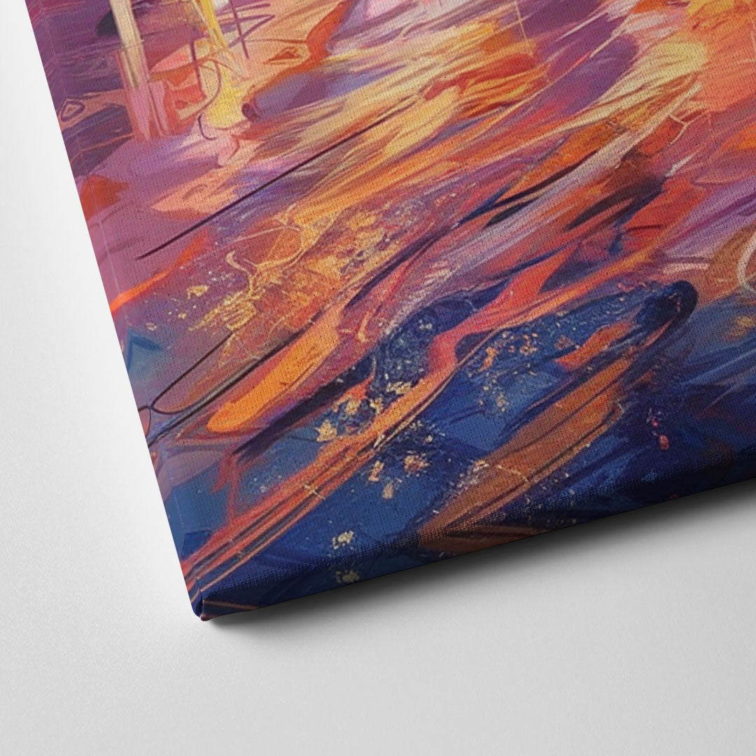 Philadelphia Skyline at Sunset Canvas Close Up