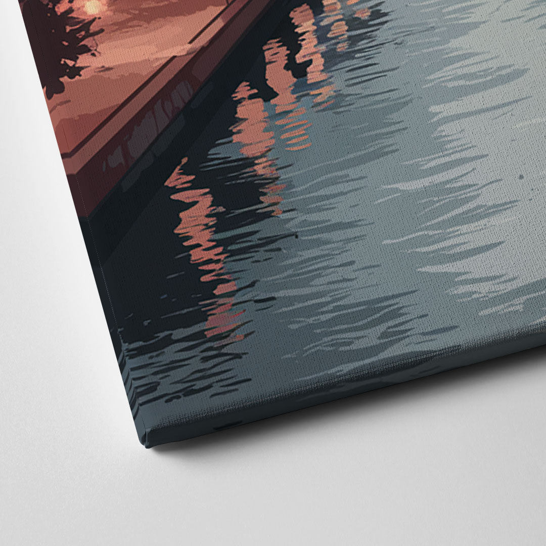 Philadelphia Skyline in Fog Canvas Close Up