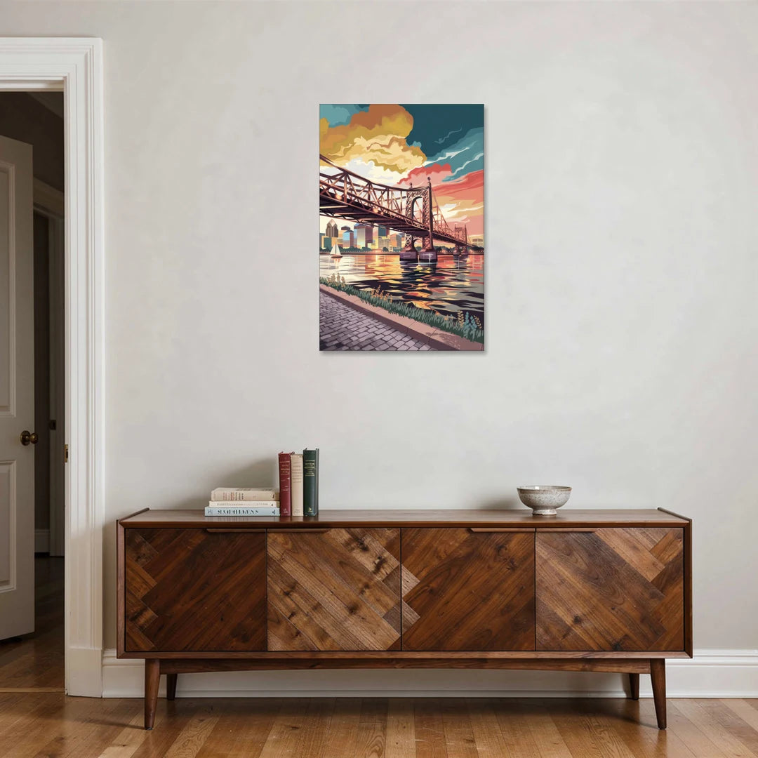 Philadelphia Waterfront - Canvas Wall Art - Coffee Table - 24x36