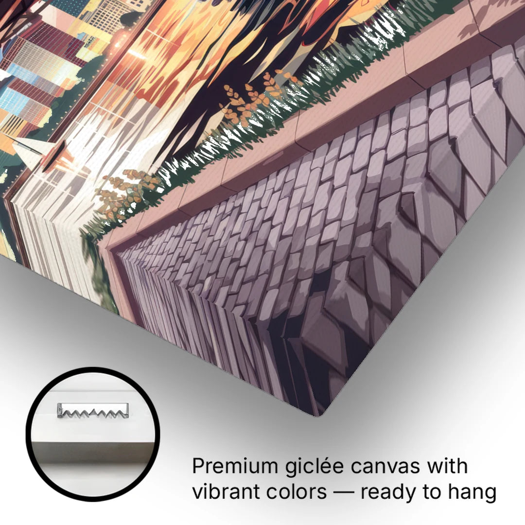 Philadelphia Waterfront - Canvas Wall Art - Gallery Wrap Corner