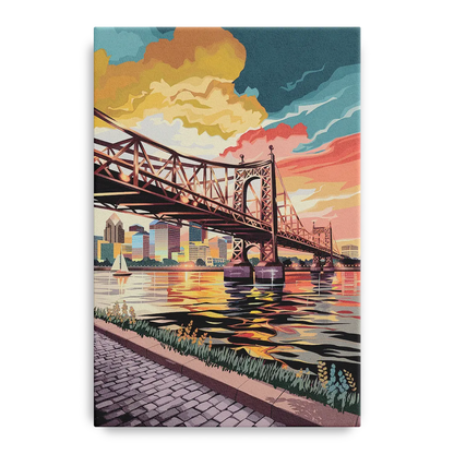 Philadelphia Waterfront Front - Canvas Wall Art