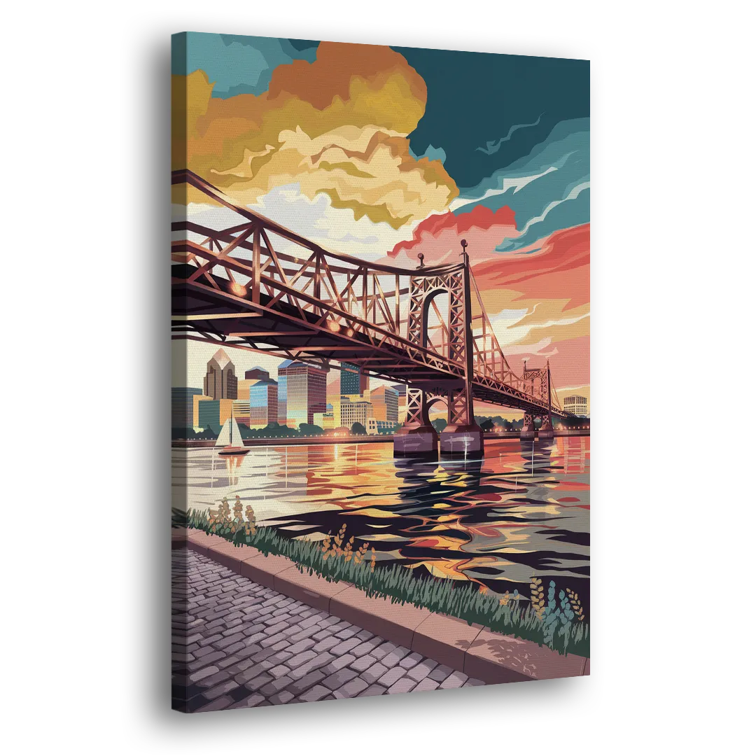Philadelphia Waterfront Side - Canvas Wall Art