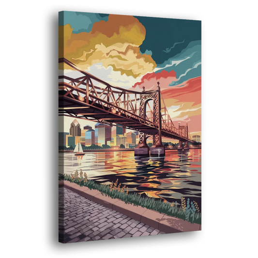 Philadelphia Waterfront Side - Canvas Wall Art