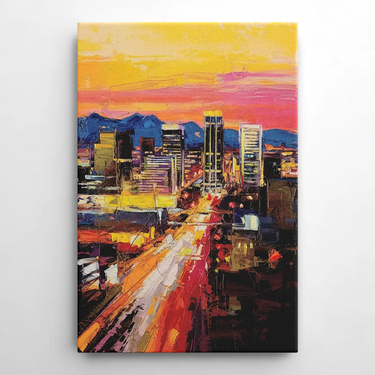 Phoenix Arizona Downtown Lights - Canvas Wall Art