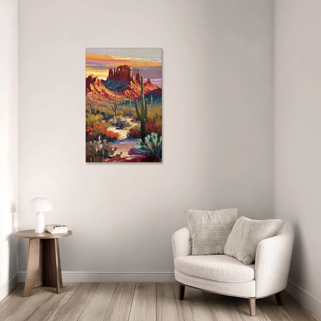 Phoenix Arizona Mountainscape - Canvas Wall Art - Sofa - 24x36