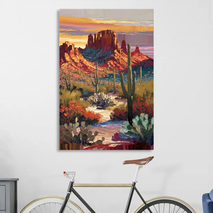 Phoenix Arizona Mountainscape Sitting Room - Canvas Wall Art