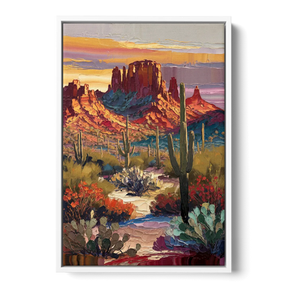 Phoenix Arizona Mountainscape Front - White Canvas Wall Art