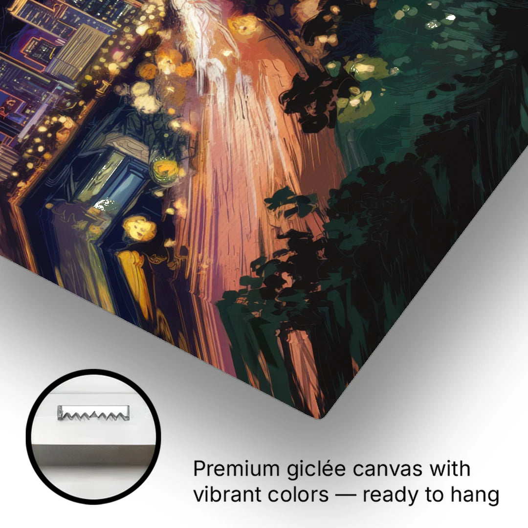 Phoenix Arizona Nightscape - Canvas Wall Art - Gallery Wrap Corner