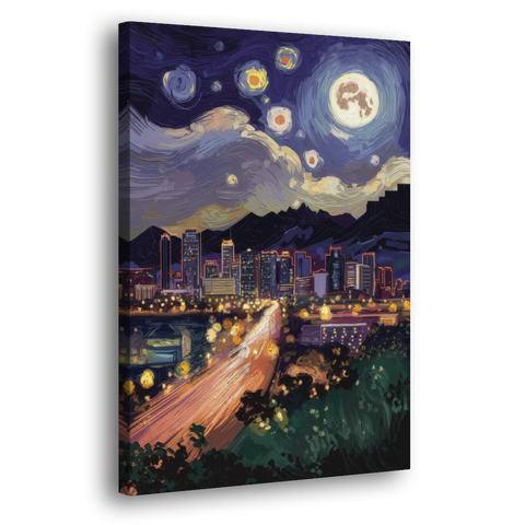 Phoenix Arizona Nightscape - Canvas Wall Art - Side