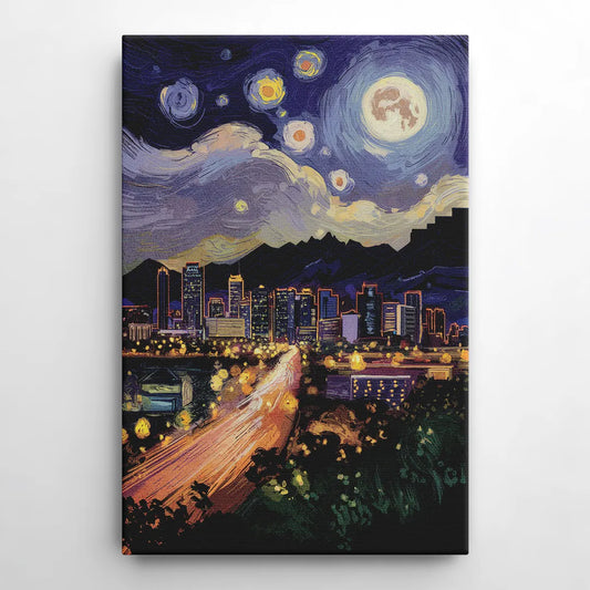 Phoenix Arizona Nightscape - Canvas Wall Art