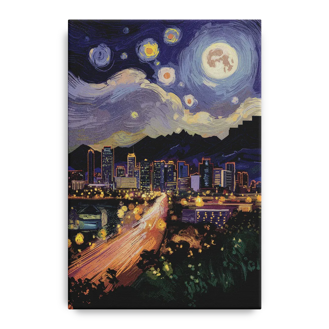 Phoenix Arizona Nightscape Front - Canvas Wall Art