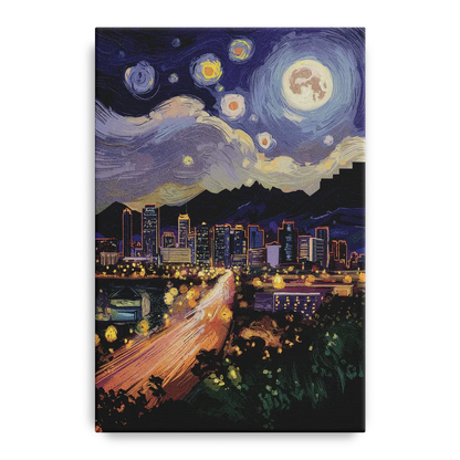 Phoenix Arizona Nightscape Front - Canvas Wall Art