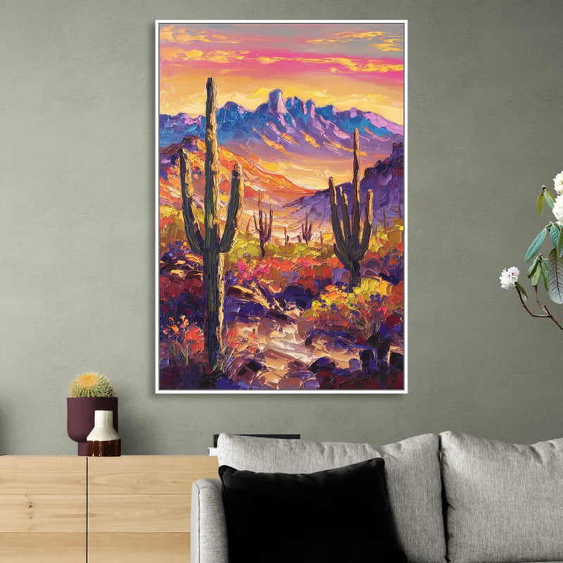 Phoenix Arizona Scenic Views Sitting Room - White Canvas Wall Art
